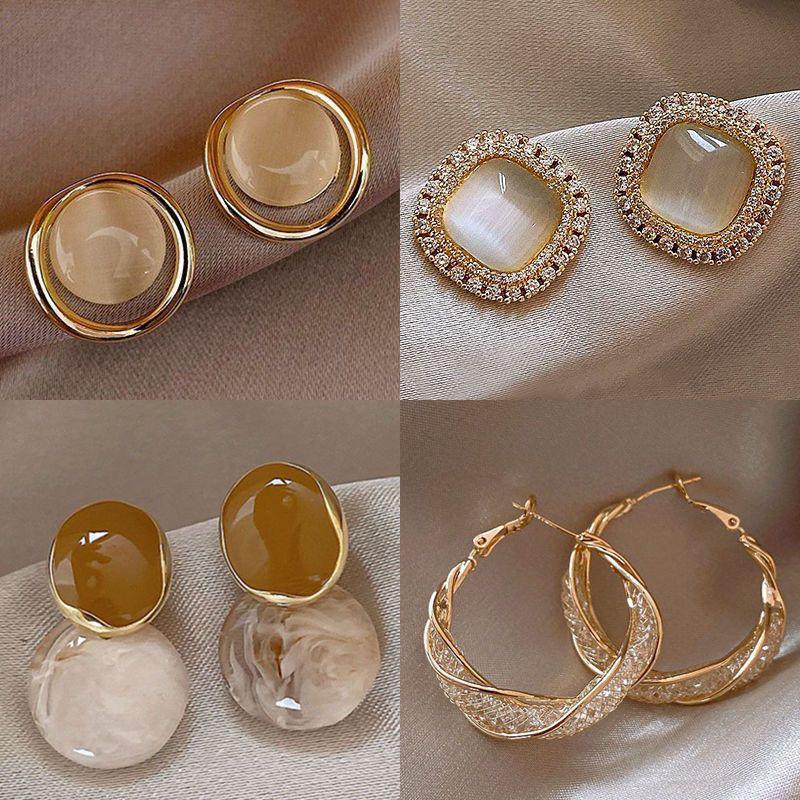 Pearl Asymmetrical Earrings: Elegant Autumn/Winter European & American Style