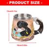 Large Capacity Resin Mug Hunting Scene Drinking Cup with Handle Great For Coffee And Hot Chocolate