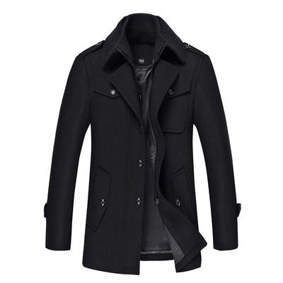 Men's Slim Fit Woolen Trench Coat - Thickened Winter Overcoat and Jacket, Plus Sizes Available