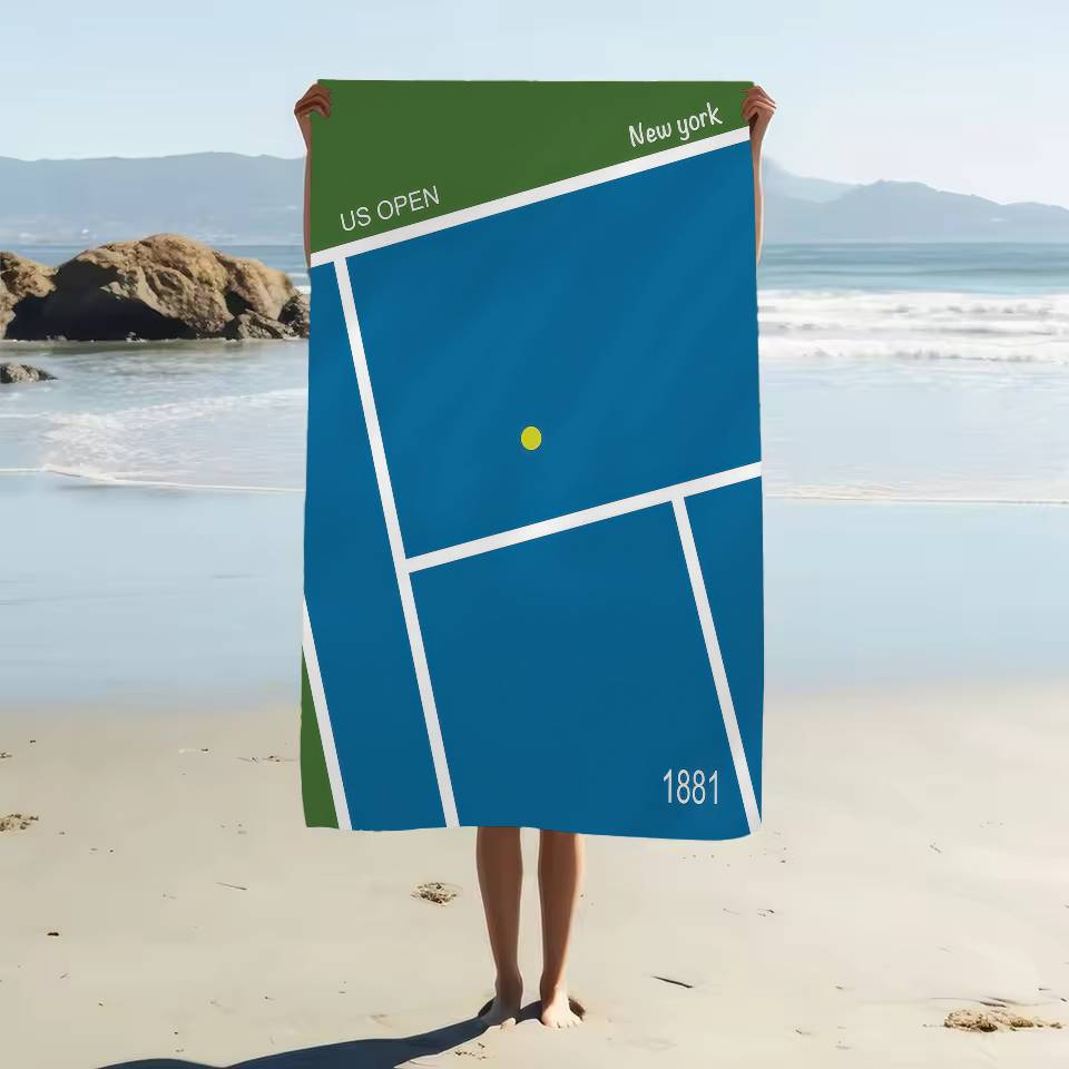 

Tennis US French Open Sport Canvas Microfiber Printed Beach Towel Mountain Climbing Yoga Beach Swimming Running Soft Towel W30*H60(CM)