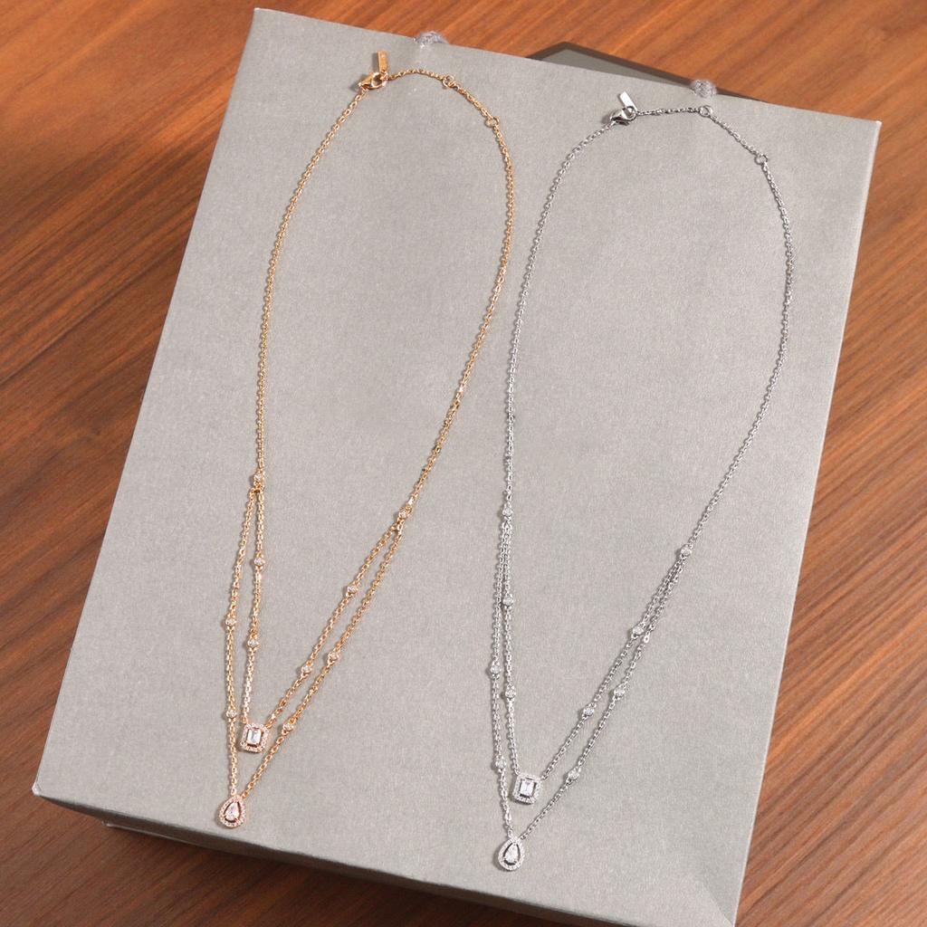 New Hot Brand Vintage Water Drop Necklace Luxury Jewelry For Women Designer Pendant Pure 925 Sliver Lady Party Chain Necklaces