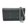 SA3U10008 4 Stitches Chain Wallet Bag Shoulder Bag Leather Black