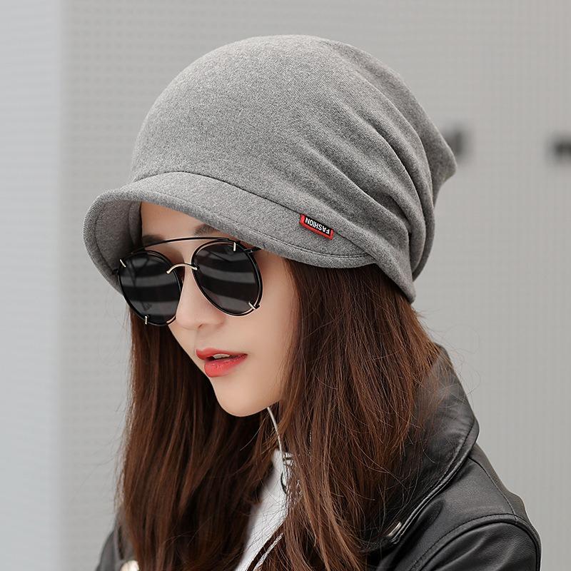 Pullover hat women's fashion casual bag head hat scarf dual-purpose versatile hat ponytail