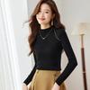 Women's Semi-High Collar Slim-Fit Wool Knit Sweater