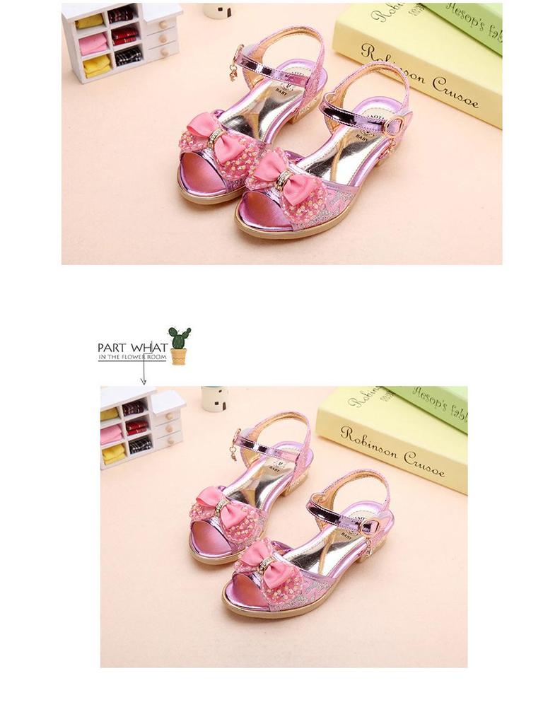 2025 Summer Korean Style High-Heeled Fish Mouth Sandals for Girls - Student & Children's Sizes Available.