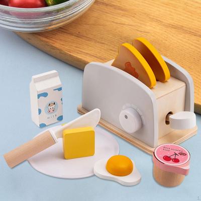 Simulation Wooden Bread Maker, Kitchen Toys, Gifts Colorful Machine Toys Toaster