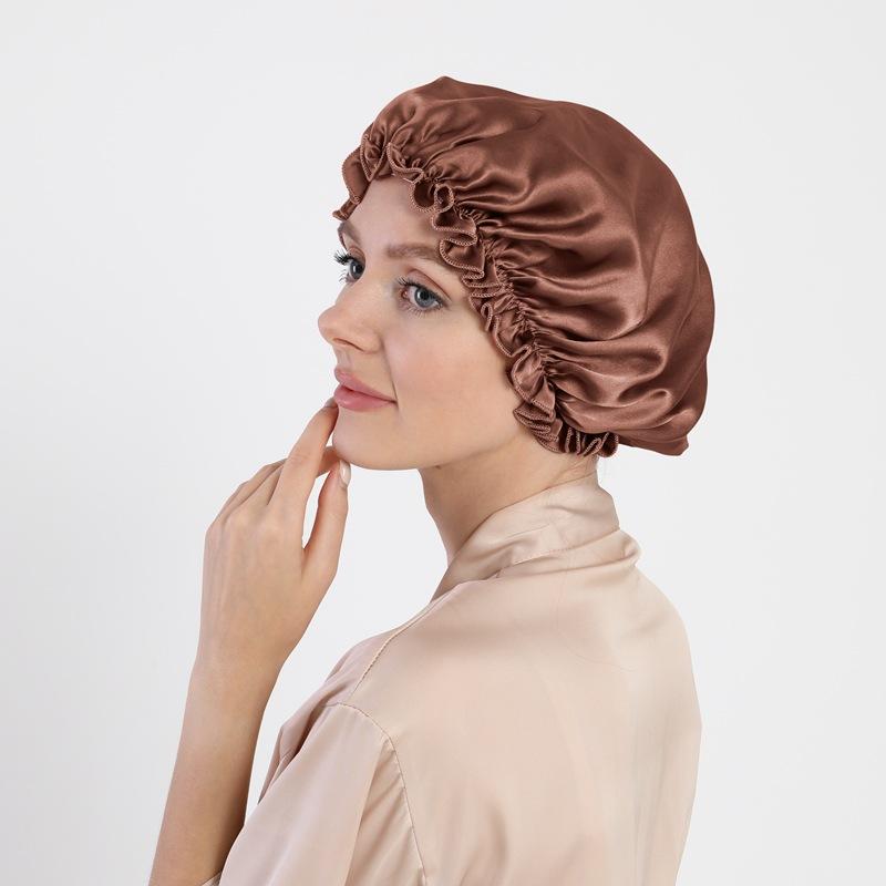 Mulberry Silk Hair Care Round Cap 16 Mmi Silk Nightcap Headgear Chemotherapy Cap Silk Shower Cap