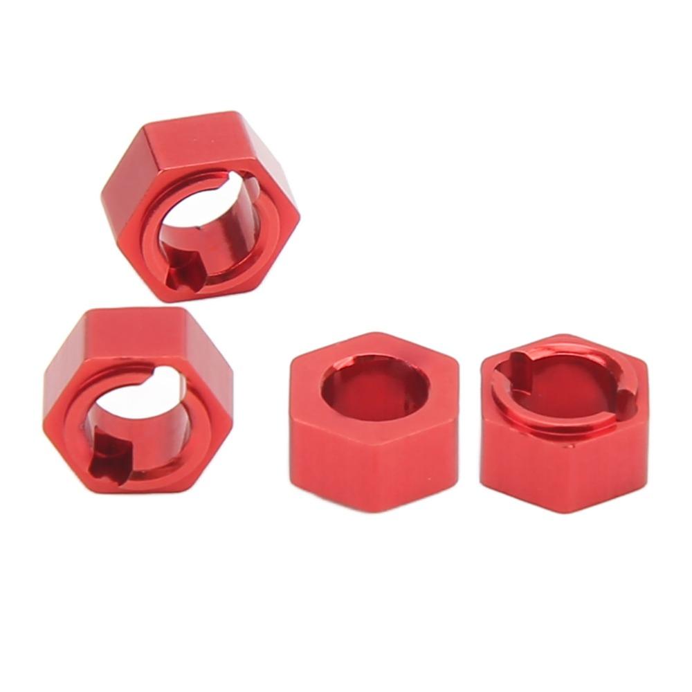 4Pcs CNC Machined 7mm Hex Wheel Hubs Adapter for FMS FCX24 1/24 RC Car RC Off-Road Car
