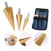 3pcs Set HSS Step Drill Bits 4 12 20 32mm Cone Hole Cutter for Wood Metal Brass