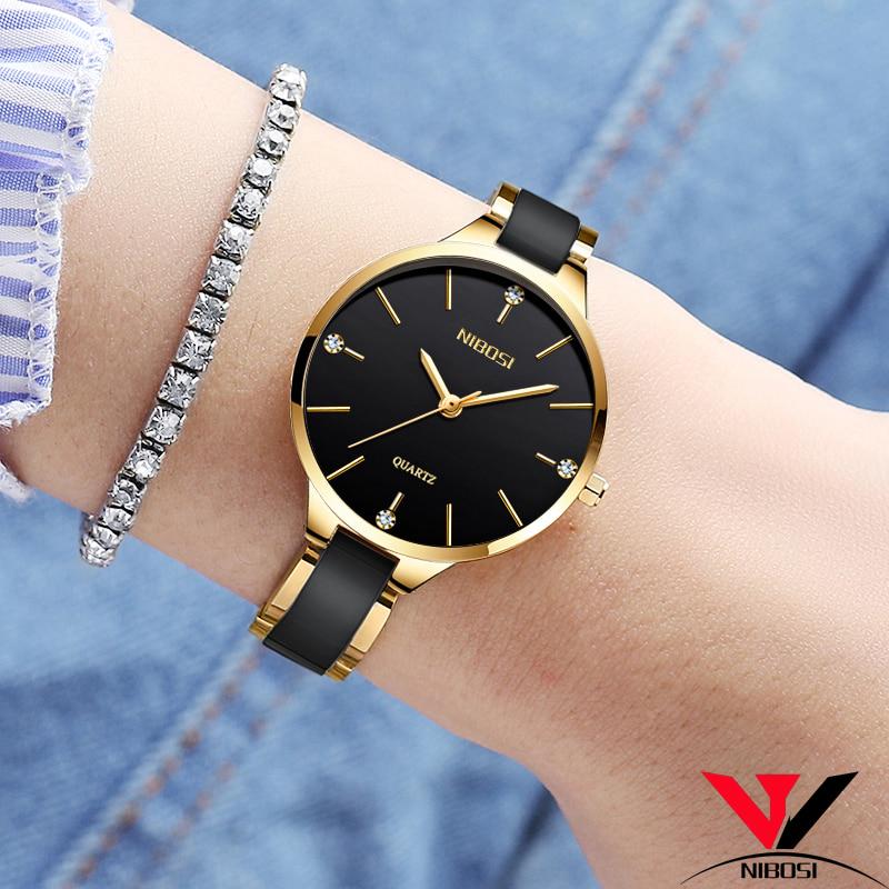 NIBOSI Luxury Ceramic Bracelet Watch for Women - Model 2330