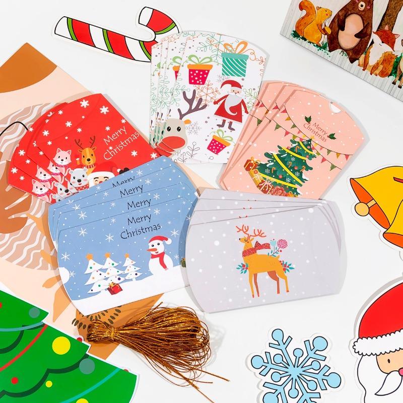 

20-200pcs Christmas Bronzing Small Gifts Box Holiday Party Candy Cookie Snack Gift Fashion Simple Packaging Pillow Shape Carton 1bag(20pcs)