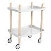 Double Layers Rolling Storage Cart Multi Use Movable Organizer Rack for Home Restaurant(White)