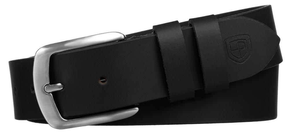 Wide Leather Belt PTN LTP-SMO-125-9845 Black