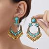 Exotic Ethnic-Style Long Dangle Earrings for Women: Retro Bohemian Turquoise Ornaments
