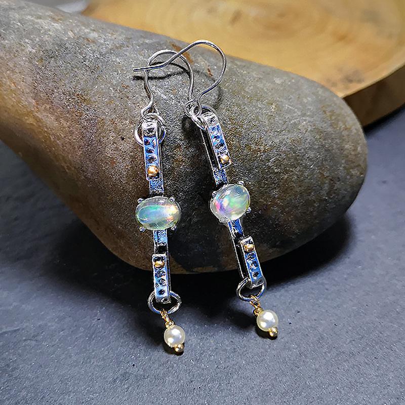 Indian Tribal Personality Dangle Drop Earrings Resin Stone Boho Ethnic Vintage Hanging For Women Jewelry