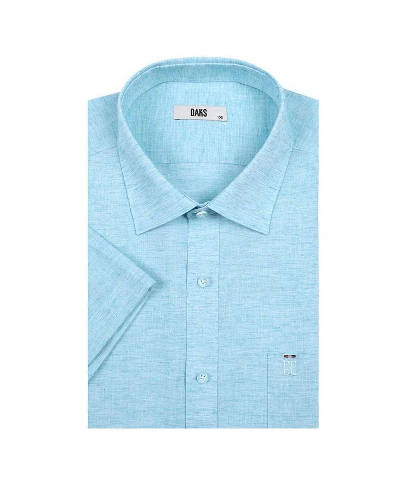 Dagseusyeocheu Linen Blend Easy Care Solid Pattern Short Sleeve Shirt_Dls1Shds120E1