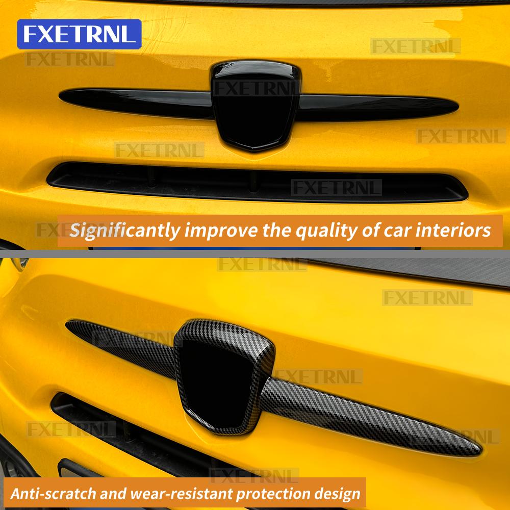 ABS Carbon Fiber Style Pattern for Abarth 595 695 2012 2013 2014 2015 2016 2017 2018-2024 Fiat 2008-2024 Car Badge Frame Cover