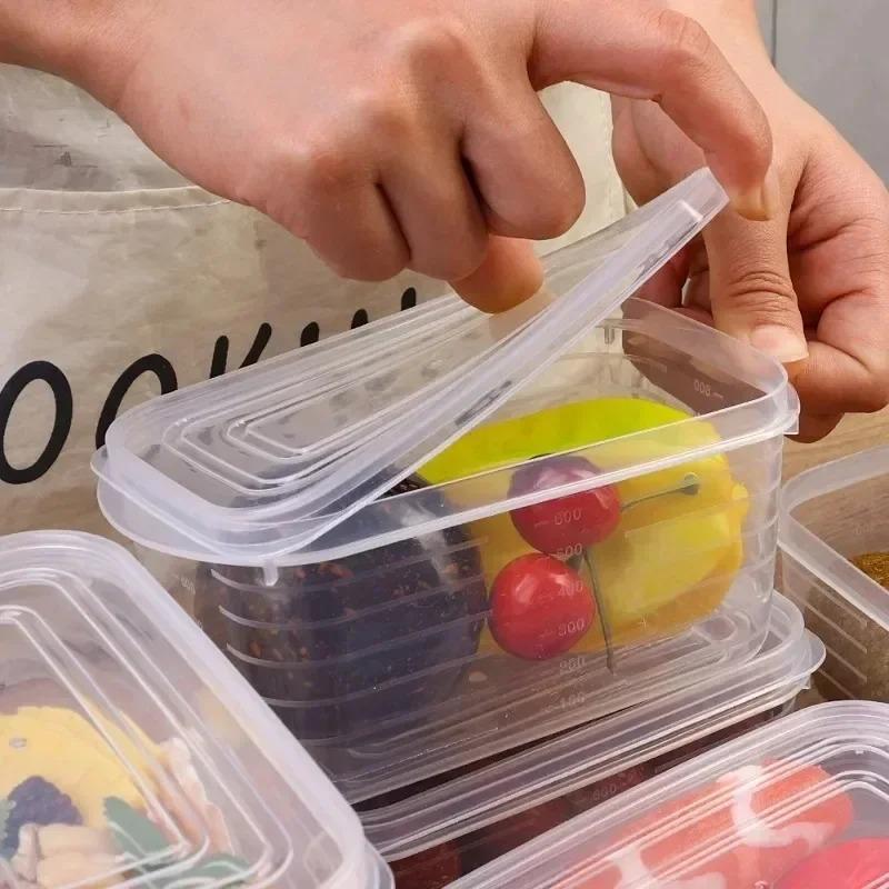 1/2/5pcs Food Preservation Box with Cover Refrigerator Storage Box Transparent Kitchen Sealed Storage Container