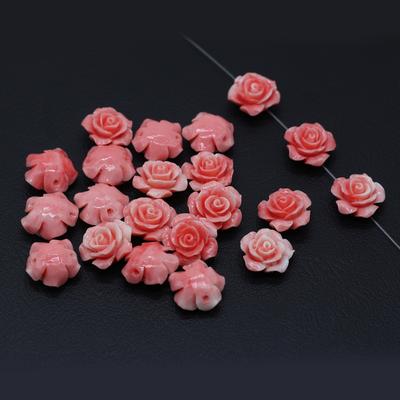20Pcs Coral Beads Red Flower Shape Through Hole Loose Spaced Beads for Jewelry Making DIY Handmade Necklace Bracelet Accessories