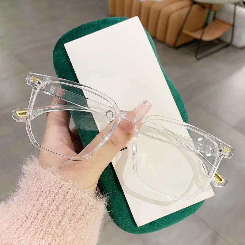New Anti-blue Finished Myopia Eyeglasses Ultra Light Unisex Near Sight Glasses Vintage Square Frame Women Short Sight Eyewear
