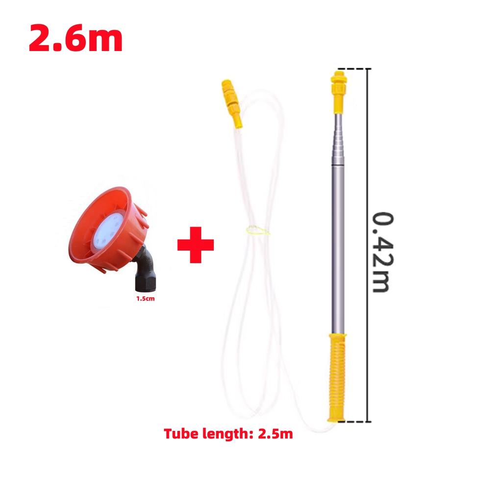 2.6/3.6m Stainless Steel Telescopic Rod High Shoot Spray Head Telescopic Tube Garden Orchard Park Electric Sprayer Fittings 1Pc