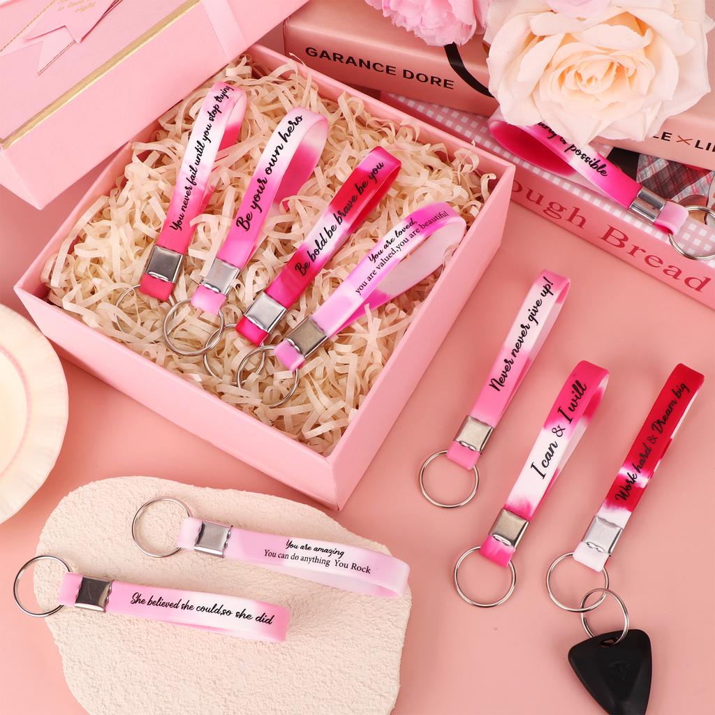 30 Stück Dankeschön Schlüsselanhänger Großhandel Mitarbeiter Wertschätzung Geschenk Motivierender Silikon Schlüsselring Inspirierende Zitate Schlüsselanhänger Personal App