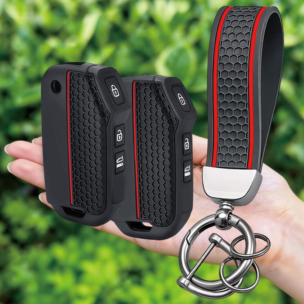 Fashion Keychain Silicone Car Flip Key Case Cover For Kia Sportage Ceed Xceed Sports K5 Seltos 2019 2020 2022 2023 Accessories