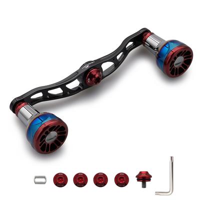 HEIGHTEN Baitcasting Reel Aviation Compatible with and Abu Engn Series Wine V2.0 105/115mm Handle, Aluminum, Shimano, Daiwa, Garcia, (Black & Red,