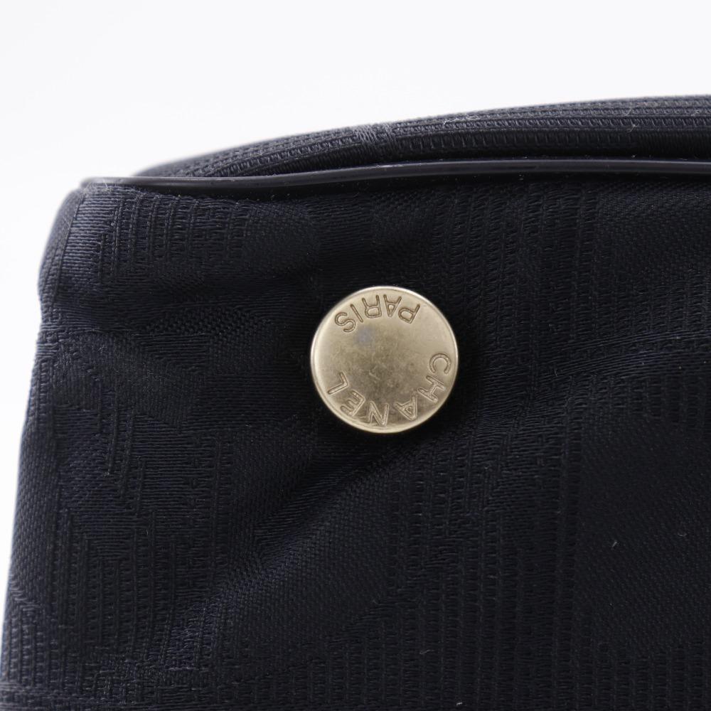 CHANEL Tote MM Tote Bag A15991 New travel line black Nylon canvas Women Used