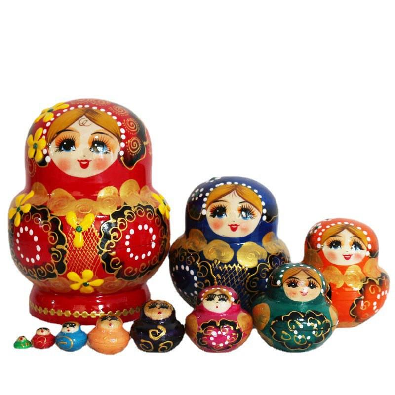10-layer Russian Nesting Dolls Handmade Wooden Decorative Festival