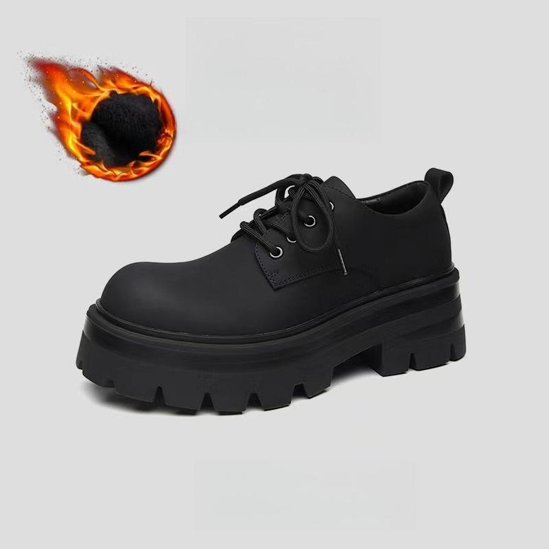 Big Head Derby Shoes for Men and Women, New Couple Leather Shoes, Thick Sole Heightening Men's Casual Leather Shoes