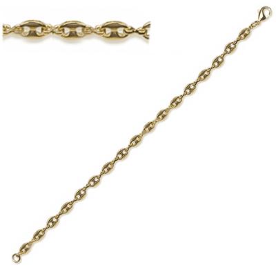 [R3485] - Gold Plated Bracelet 'Coffee Bean' - 19 Cm 7x5 Mm
