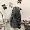 Zaino retrò in denim di grande capacità, borsa da scuola per studenti, zaino da donna