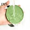 Pot Mat 6Pcs Drink Coasters with Holder Anti-scald Sturdy Lightweight Round Non-slip Embroidery Placemat Food Grade Pure Silicone Hot Coffee