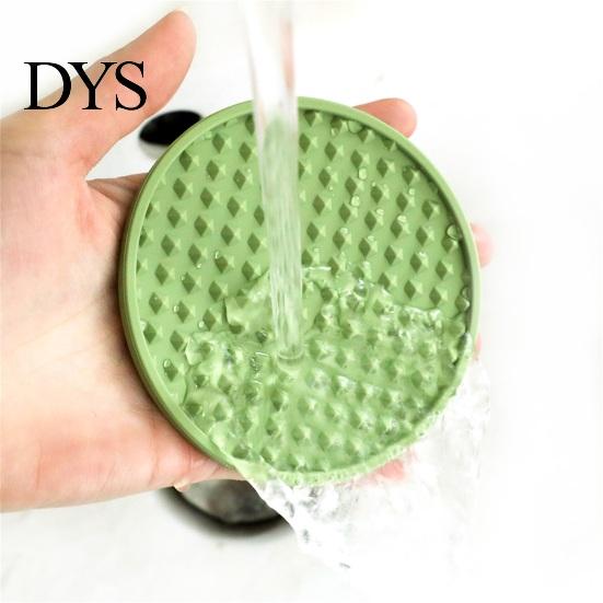 Pot Mat 6Pcs Drink Coasters with Holder Anti-scald Sturdy Lightweight Round Non-slip Embroidery Placemat Food Grade Pure Silicone Hot Coffee