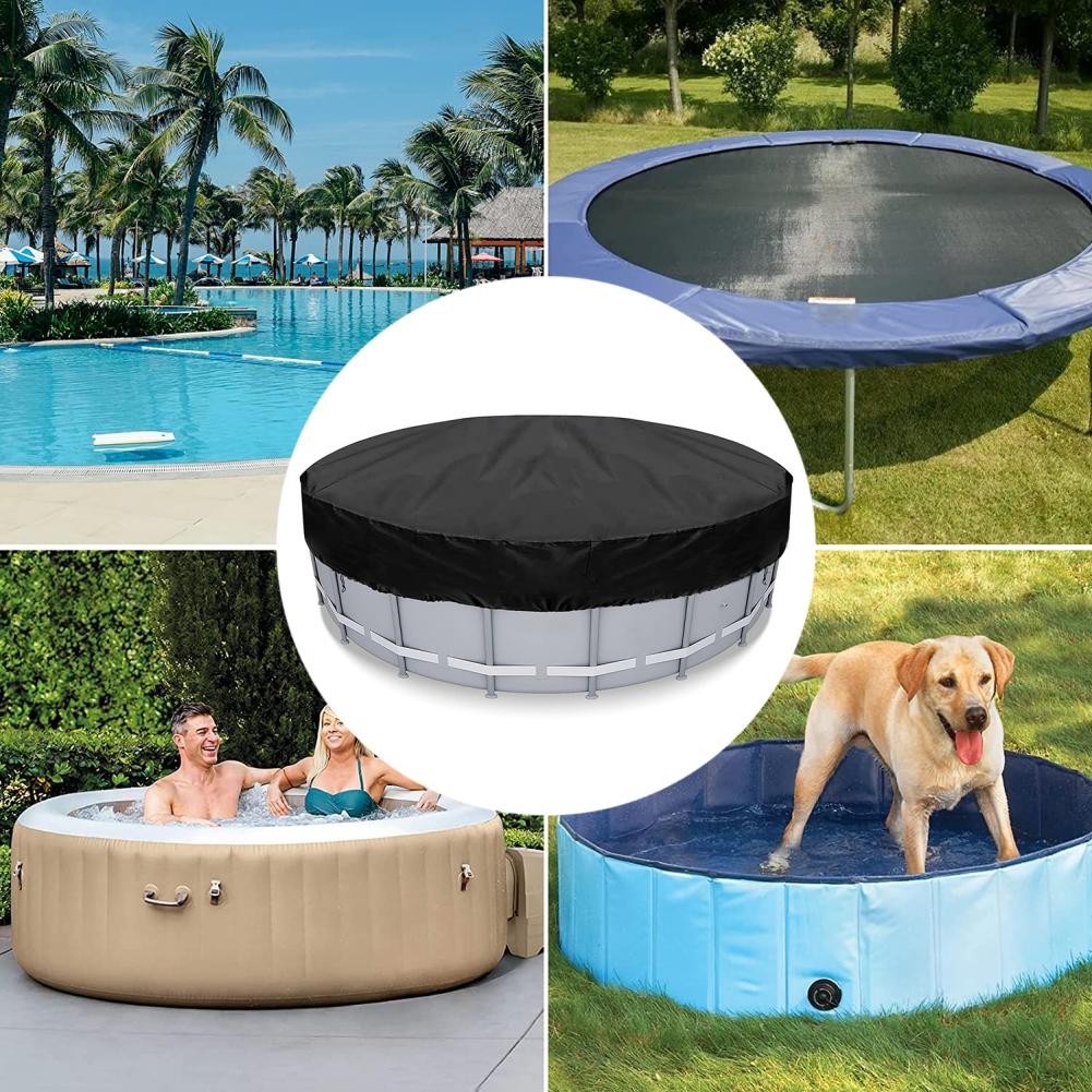 Bâche de piscine ronde, bâche solaire pour piscines hors sol, bâche de protection pour piscine creusée avec cordon de serrage pour une meilleure stabilité