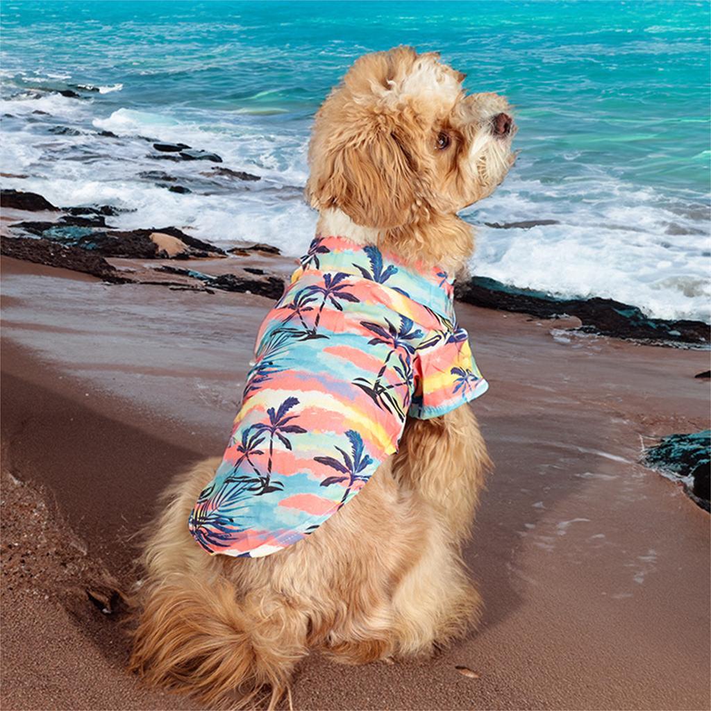 Lovely Puppy Beach Dress Shirt Dress Floral Hawaiian Beach Outfit Skirt Costume Pet Outfit Party