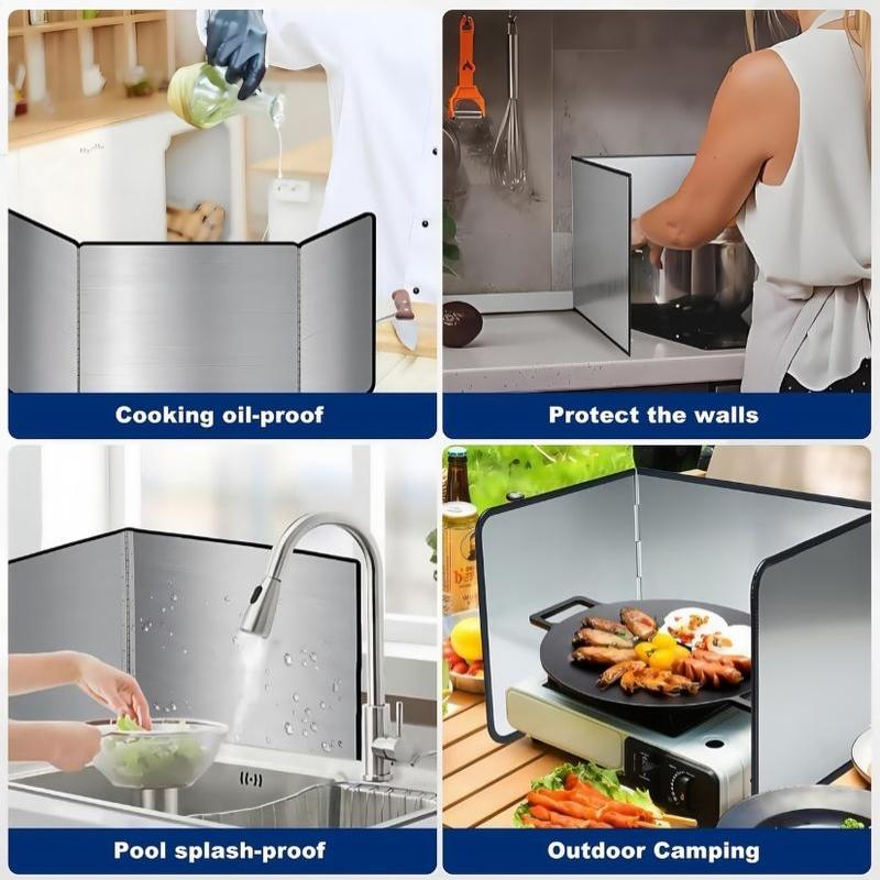 Verzinkter Fett-Wasser-Spritzschutz mit Premium-Gummikanten, Hitzeschutz, Fleckenabweisendes Wandpaneel, Küchen-Spritzschutz