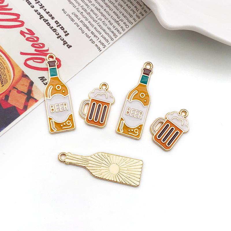 Oil Drip Beer Bottle Pendant: Creative DIY Handmade Bracelet/Necklace Accessory