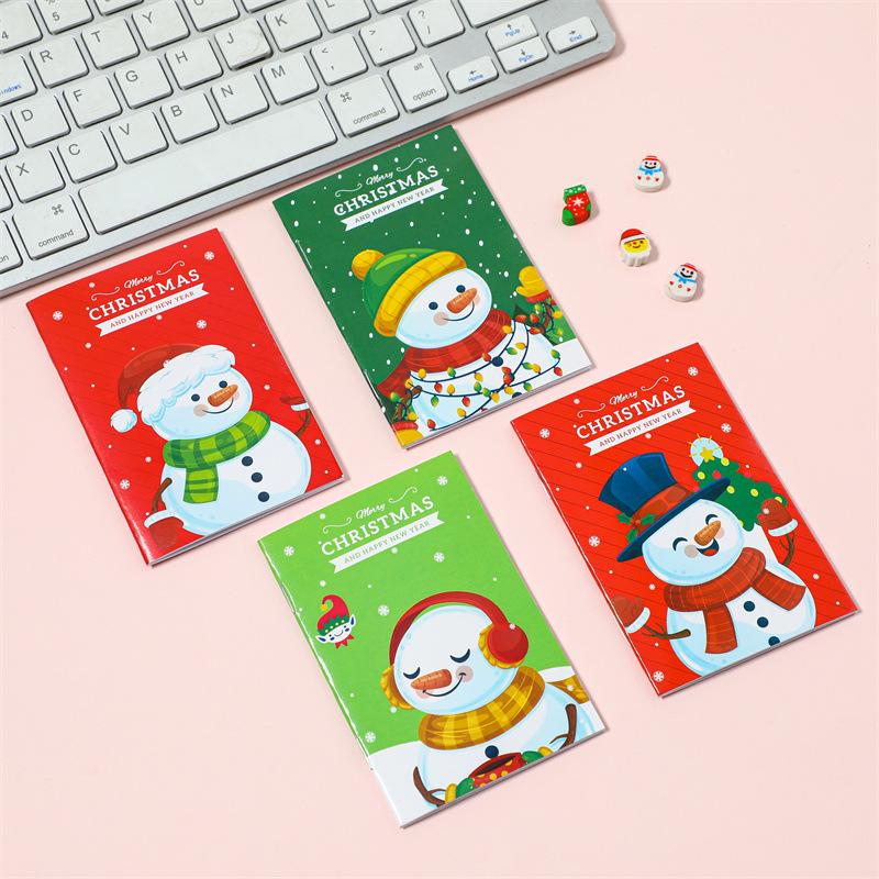 Christmas Cartoon Old Man Pocket Notebook - Small Gift for Kids and Students