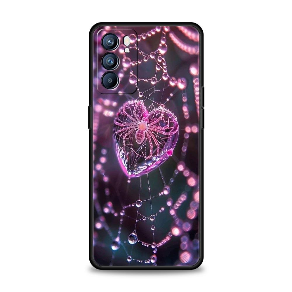 Spider Web Phone Case For Oppo Reno 13 12 11 10 7 F Find X5 X6 A98 A80 A79 A78 A57 A54 A31 A17 Pro 5G Soft TPU Cover Fundas Bags