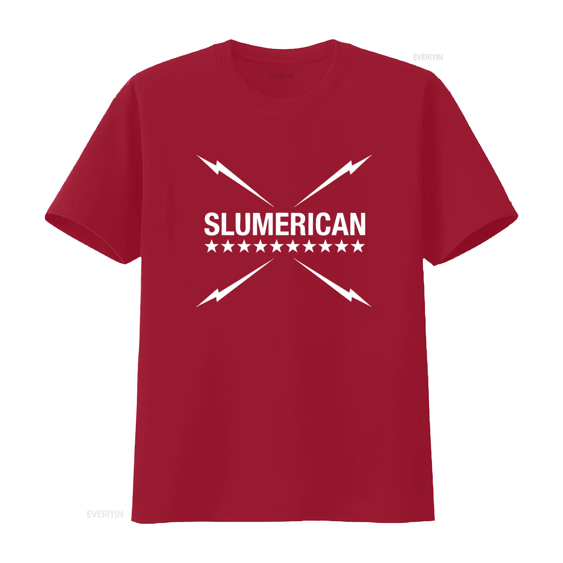 

Yellawolf Slumerican Merch X Crewneck T Shirt Stylish Black with Bold White Print and Star Design vintage Washed Comfortable S