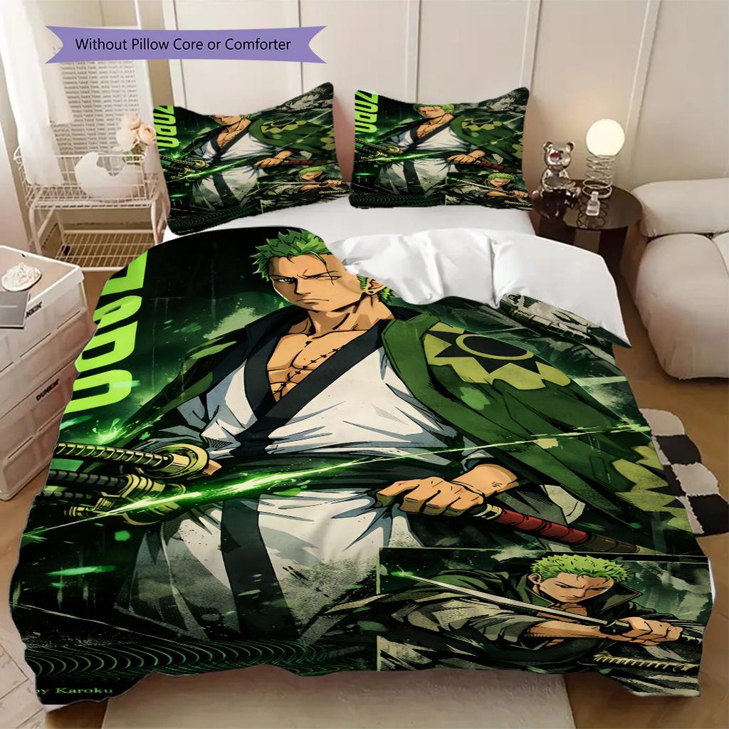 Zoro One Piece Weiche Bequeme Bettbezug, Kinder Bettwäsche Set Geschenk, Extra Groß, Verschiedene Größen Verfügbar LXR135