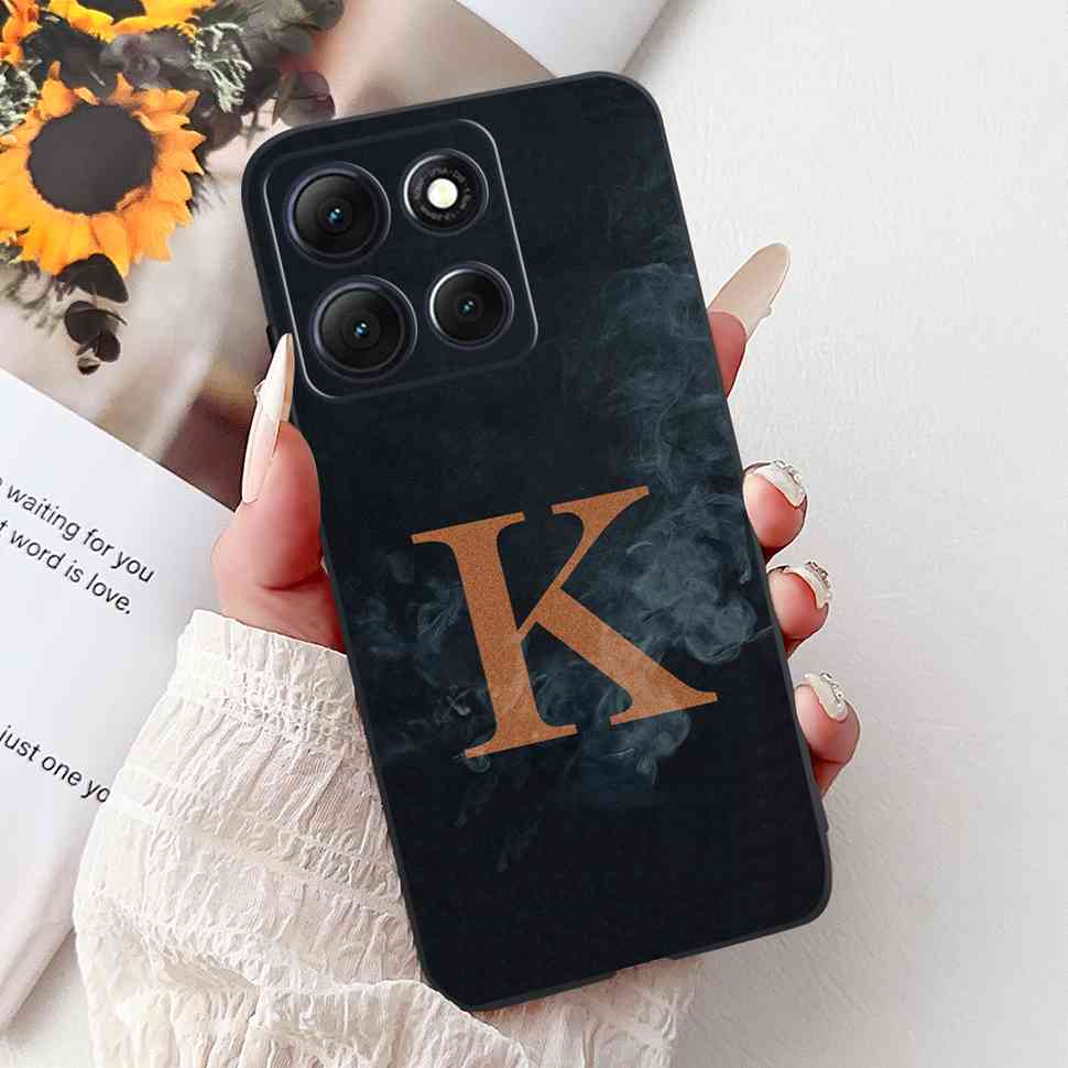 Hot For Motorola Moto G86 5G Case Crown Letters A-Z Soft Silicone Black TPU Cover For MOTO G86 XT2527-2 6.67" Protective Shell