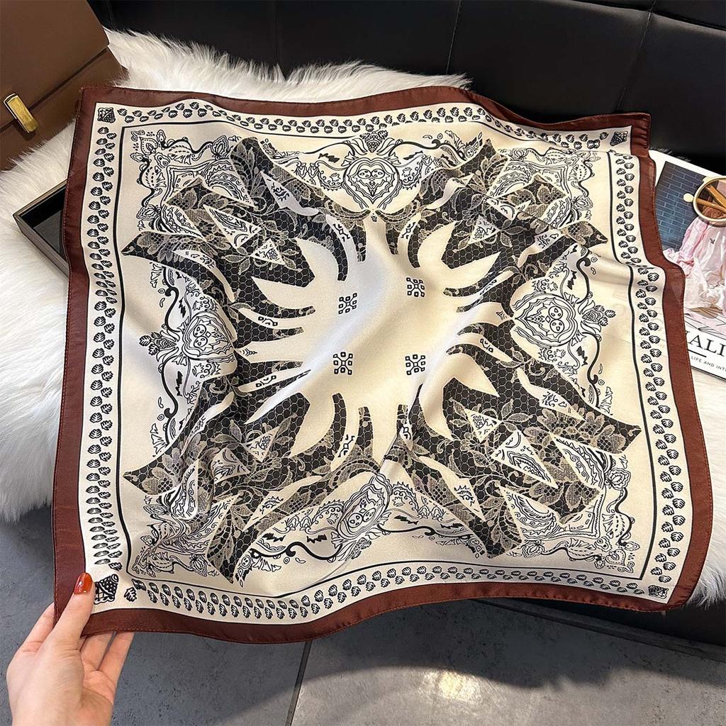 Silk scarf femininity small square scarf decoration 71 professional small square scarf silk scarf summer thin versatile scarf French headband