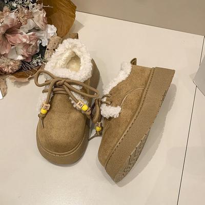 Thick-soled Non-slip Cotton Shoes for Women Are Fashionable and Versatile, Thick-soled Wear-resistant and Velvet Warm Cotton Shoes for Women In Autu