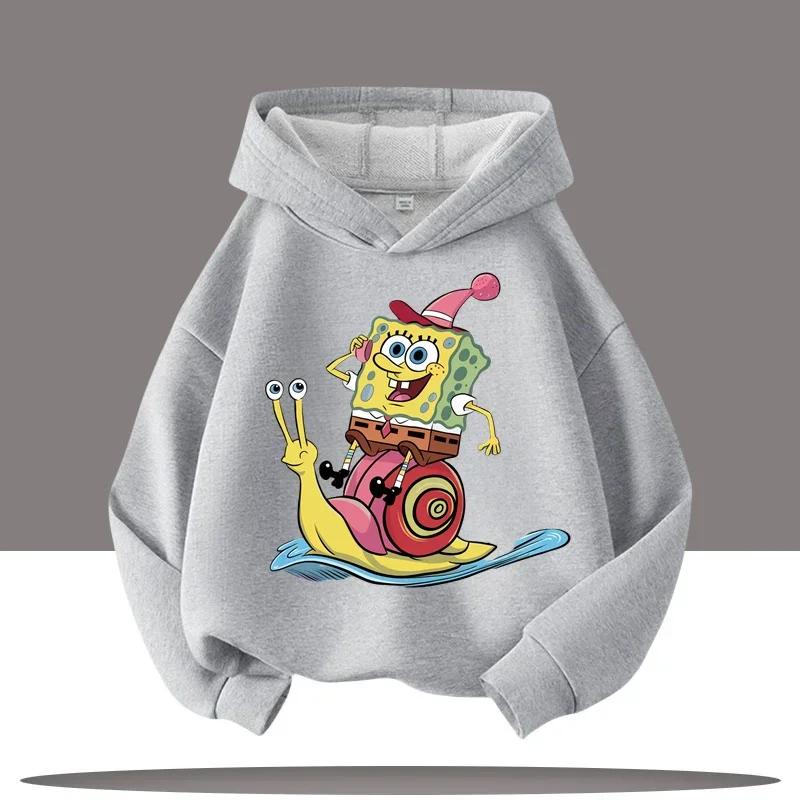 Podzim Zima Spongebob v kalhotách Tištěné Mikiny Ležérní Teplé Sportovní Dlouhý Rukáv Dětské Chlapecké a Dívčí Dětské Unisex Mikiny s Kapucí