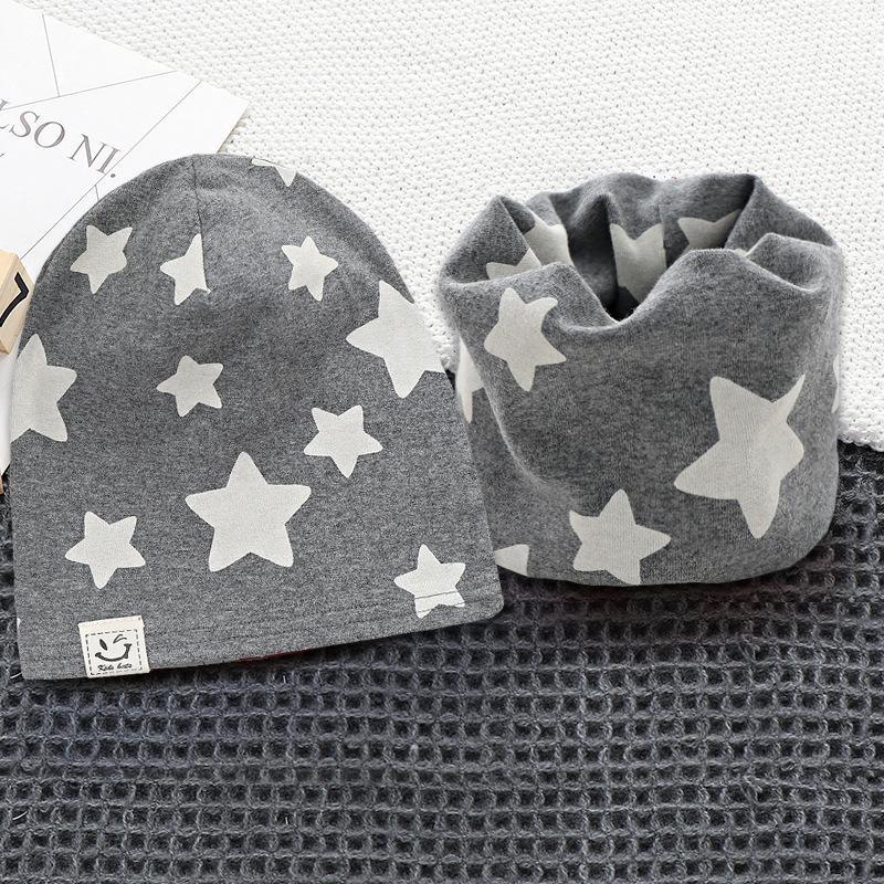 New Plush Children Hat Scarf Set Baby Girls Head Cover Autumn Warm Child Neck Collar Kids Beanies Sets Cotton Baby Hat Scarf