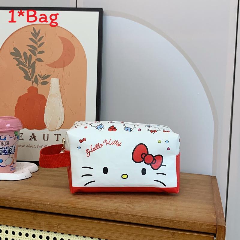Cinnamoroll Kuromi Melody Print Nylon Travel Makeup Bag With Breathable Design For Unisex Use