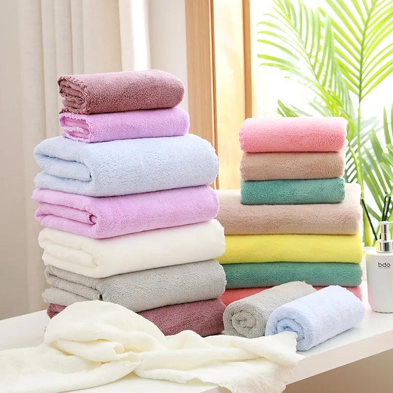 2PC Bath Towels Set Super Soft Highly Absorbent Quick-drying Coral Velvet Bath Towel For Adults Hotel & Spa Use DROPSHIPPING
